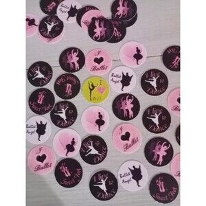 1" Card Stock Craft Circles Ballerina Theme Bottle Caps 38 Count New #14